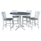 International Concepts Round 36 in Rd Extend Dining Table, 4 San Remo Stools, White/Heather Gray, 36 W, 48 L, 36.1 in H K05-36RXT-27B-S102-4 - alternate 1